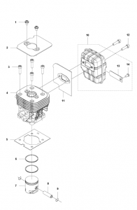 Cylinder Piston And Muffler