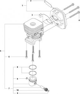 Cylinder Piston And Muffler