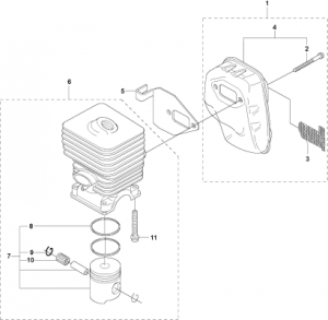 Cylinder Piston And Muffler